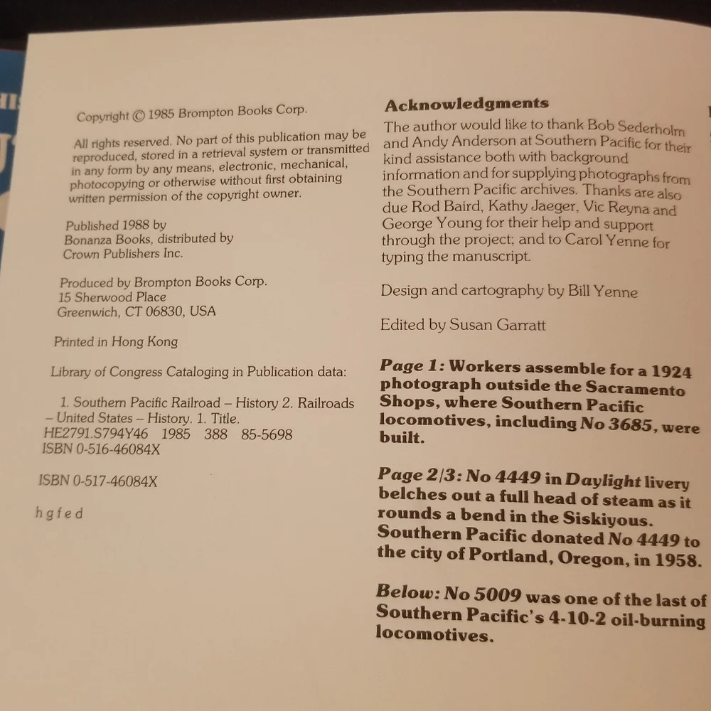 The History of the Southern Pacific, VGUC